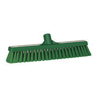 Vikan General Purpose Broom, 410mm, Soft and Hard, Green, Each Each