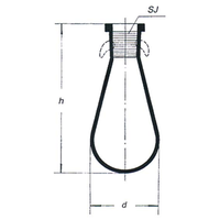 Simax Flask, Drop Shaped (Tear-Drop Flask), 50mL, 42(D) x 100(H) mm, Socket Joint 14/23, Borosilicate Glass, Each Each