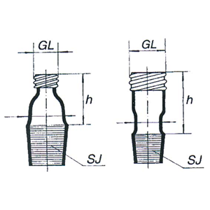 Simax Adapter, GL, Socket Joint 19/26, 18mm, 35(L) mm, European, Each Each