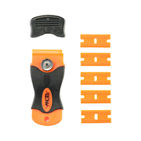 Angel Extensions Hair Extension Tape Scraper, with 5 Replacement Blades, Black and Orange, Each Each