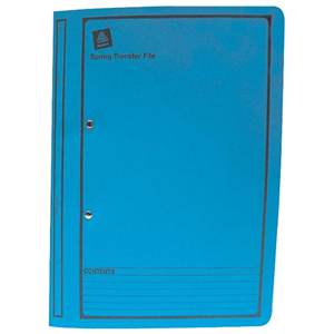 SPRING FILE F/C BUFF PRINTED BLU. 25/BX Box