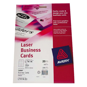 AVERY LASER BUS. CARDS L7414-20 20SHT/PK Pack