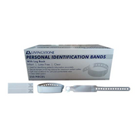 Livingstone Personal Identification Bands, Infant,with Log Book, Latex Free, Clear, 250/Box Box