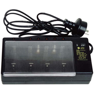 Golden Power Battery Charger and Tester for Rechargeable Batteries, 1.5 to 9 Volts, Up to 4 Battery Capacity, 240V Each