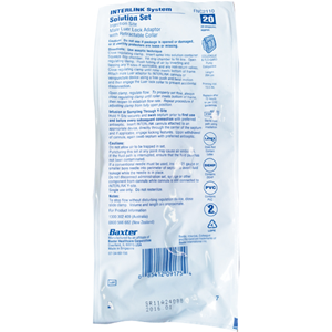 Out of Date, Baxter Interlink System Solution Set, 20dpm, 1 Injection Site, 48/Carton, Price Discounted, While Stocks last Carton
