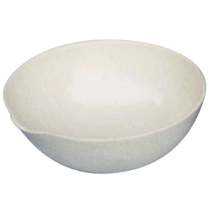 Livingstone Evaporating Dish, 50mL, 7(D) x 2.8(H)cm, Round Bottom with Spout, Porcelain, 10 Pieces/Box Box