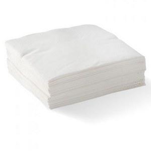 Biopak Cocktail Napkins, 2-ply, 240 x 240mm, Corner Embossed, White, 250 Napkins/Sleeves, 2000 Napkins/Carton Carton