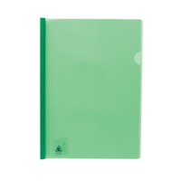 Green Letter File Translucent With Card Pocket Polypropylene 20 Sheet 80Gsm 310Mm X 220Mm Green Pack 12 Pack