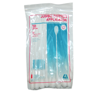 Out of Date, Livingstone Cotton Tip Applicator Jumbo Single Tipped Recyclable Plastic Stem 18cm 20/Pack Price Discounted While Stock last Pack