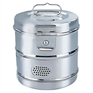 Livingstone Dressing Drum, 11 x 9 inches height, Suitable for 21L, Slotted Belt with Clamp, Perforated, Stainless Steel, Each Each