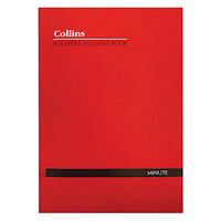 Collins Account Book A24, A4, 24 Leaf, stapled Minute, Red, Each Each