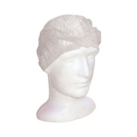 Livingstone Disposable Crimped Hairnet Cap, White, 24 Inches, Double Elastic, Latex Free, Each Loose