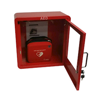 Defibrillator Wall Cabinet, 45 x 45 x 23 cm, Lockable without Alarm, Red, Each Each