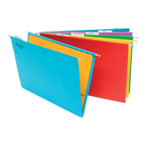 FOOLSCAP SUSPENSION FILES WITHTABS+INSERTS-ASSTD COLOURS10/P Pack