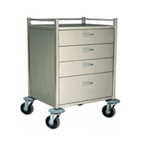 FORTRESS HEALTHCARE STAINLESS STEEL 4 DRAWER TROLLEY Each