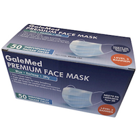 Galemed Face Mask, Top Level 3 Barrier, Ear Loop, Non-Therapeutic Use, 3-Ply, Latex Free, Blue, Single Pack, 50 packs/Box Box