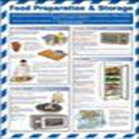 FOOD PREPARATION & STORAGE, LAMINATED POSTER, 590X420MM, EA Each