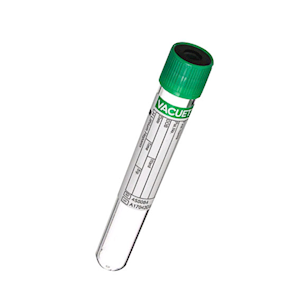 Out of Date, Vacuette Tube w/ Green Cap & Black Ring, 9ml, Lithium Heparin, 50/PK, Big Discount, While Stocks last Pack