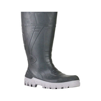 BATA Gumboots Black with Grey Sole, Slip On - Steel Toe Cap, Size 13 Pair