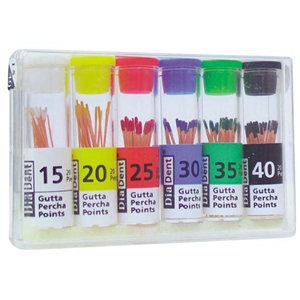 Diadent Gutta Percha Points, Colour-Coded, No. 20, 6 Vials/Pack, 120 Points/Pack Pack