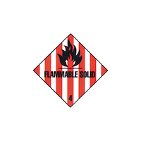 Livingstone Sticker Class 4 Flammable Solid Paper, 50x50 mm, Self Adhesive, Vinyl, 12 Pieces/Pack Roll