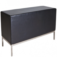 Joiken Black Ottoman, Waiting Chair, 1100mm x 420mm x 450mm (LWH) Each