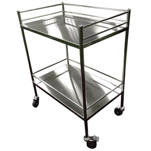 MINOR IMPERFECT FINISH*LIV S/STEEL TROLLEY 700X450X900MM NO DRAWER EA