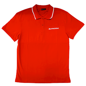 Livingstone Polo T-Shirt, 100pct Cotton, 45+ Thread Count, 220GSM Yarn Weight, Double Extra Large, Red, Each Each