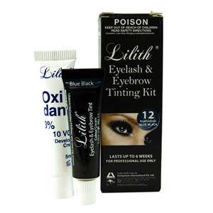 Lilith Eyelash and Eyebrow Tint and Creme Oxidant, 5ml Tube, 100 Percent Made in Austria, Blue Black, Each Kit