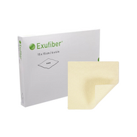 Exufiber Wound Fibre Gel Dressing, Nonwoven, Sterile, 15 x 15cm, 10/Box Box