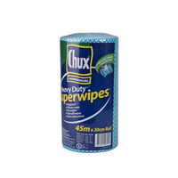 Chux Heavy Duty Superwipes, 56 x 30cm, 45 Metres, Perforated, Blue, 6 Rolls/Carton Carton