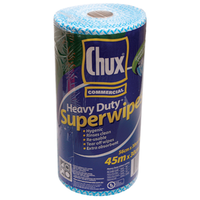 Chux Heavy Duty Superwipes, 56 x 30cm, 45 Metres, Perforated, Blue, Loose Each