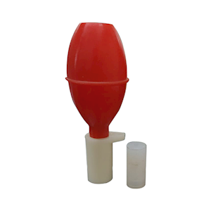 Livingstone Safety Pipettor Bulb, 25mL, Silicone Rubber, Red, Each Each