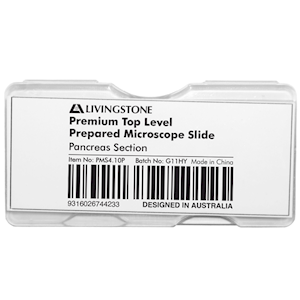 Livingstone Premium Top Level Prepared Slide, Pancreas Section, Each Each