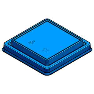 Livingstone Square Shape Lid, PET flat lid, 93.3 x 93.3mm, 5.0g, 1,000 Pieces/Carton