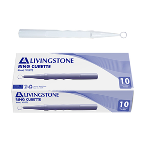 Out of Date, Livingstone Ring Curette, 4mm, 10 Pieces/Box, Original Unopened Condition, Price Discounted, While Stocks last Box