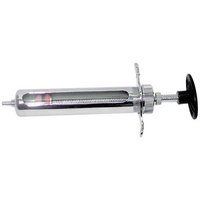 Vet Metal Syringe with Glass tube 20ml Luer Lock Each