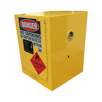 Justrite Safety Storage Cabinets for Flammable Liquid, 15 Litres, 560 x 595 x 460mm, 1 Shelf, 1 Door, Yellow, Each Each