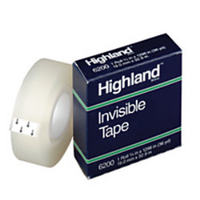 TAPE INVISIBLE HIGHLAND 6200 25MMX66M EACH Roll