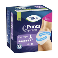 Tena Pants Protect Plus Night, 100 - 135cm, Unisex, Large, 12 Pieces/Pack