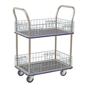 MHA Multi Purpose Cage Trolley, 2-Tier, 740 x 480 x 1010mm, 23kg, 220kg Load Capacity, Each Each