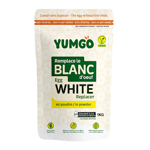 Yumgo Egg White Powder, Replaces Egg White, 100pct plant-based, 1kg, Each