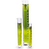 Lincon Measuring Cylinder, Round Base, Tall Form, Class A, 500mL, Amber Stain Graduation, Borosilicate Glass, 1 Piece/Box Loose