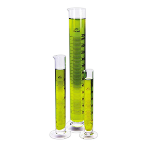 Lincon Measuring Cylinder with Round Base, Tall Form, Class A, 500mL, Amber Stain Graduation, Borosilicate Glass, 2/Box