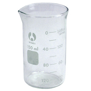 Livingstone Beaker, 150ml, Tall Form, Graduated with Spout, Borosilicate Glass, Each Each