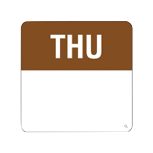 Fildes Food Safety Square Removable Label Thursday, 40mm, 500/Roll Box