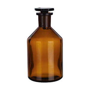 Simax Laboratory Reagent Bottle, 2000ml, Narrow Neck, with Glass Stopper, 29/32 Socket Joint, Amber, Borosilicate Glass, Each Each