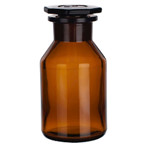 Simax Laboratory Reagent Bottle, 2000ml, Wide Mouth, with Glass Stopper, 60/46 Socket Joint, Amber, Borosilicate Glass, Each Each