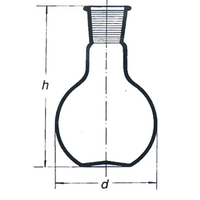 F/BTTM Flask Short Neck 500ml 45/40 Socket 25mm Each
