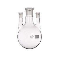 Simax Boiling/Spherical Flask, Round-Bottom, 3 Necks, 250mL, Centre SJ 29/32, Lateral Side SJ 14/23, Boro, Euro, Each Each